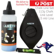 3pcs Chalk Line Kit Set Visible Blue Chalk, 15m Wind up Chalk Line, Line Level