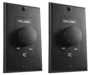 2) Rockville VOL70100 Black 100 Watt 70v Wall Volume Control Zone Controller