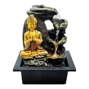 Buddha Namaste Indoor Waterfall Fountain Zen Lighted Tabletop Calming Gift 10"