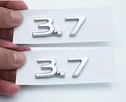 2pcs 3.7 Side Boot Emblem Badge Decal Replacement for 2014 2015 2016 Q50 QX70 (Silver)