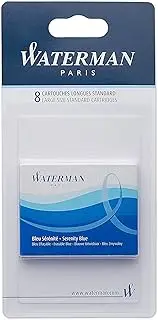 [WATERMAN] Paris Fountain Cartridge Pen Refills, Serenity Blue Ink, 8/Pack (S0713021)