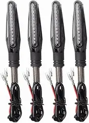 Turn Signal Indicator 4PCS Universal Motorcycle Turn Signal 12v IP68 Waterproof Sequential Amber Flasher Indicator Blinker Rear Lights Accessories