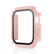Nevenka Waterproof iWatch Case PC Screen Protector for Apple Watch Series 7/8-Pink