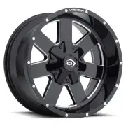 18x9 Vision Off-Road 411 Arc Gloss Blk Milled Wheel 8x180 (12mm)