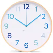 Clocksicle Silent Wood Wall Clock, Multi Blue, 31cm