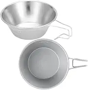 Zerodeko 2Pcs Portable Stainless Steel Bowls Unbreakable Camping Cooking Bowls with Smooth Edges for Outdoor Picnic BBQ Hiking and Everyday Use