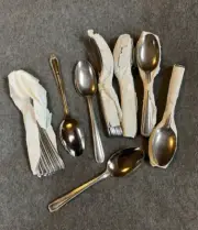 New Brand Ware SET of 60 Oval Place Dinner Spoons Pebbled Stainless Steel