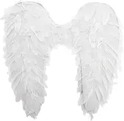 Miaeowve Adult Children Feather Angel Wings with Eastic Band for Halloween Christmas Cosplay Costume Size D White One Size