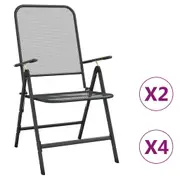 2/4x Folding Garden Chairs Expanded Metal Mesh Anthracite Outdoor Chair vidaXL