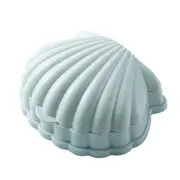 3Pcs Non-Slip Bathroom Soap Holder Cute Shell-Shaped Shower Dish Drain Rack Household Tray Case Container