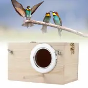 Wooden Bird Breeding Nest Box Parakeet Parrot Cockatiel Cage Nesting House