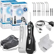 Waterpik Cordless Advanced Pro 2.0 Bundle, 1x Black & 1x White - Rechargeable, Waterproof & Ultra-Quiet Water Flossers, 3 Pressure Settings, 360° Tip Rotation, Ideal for Implants & Braces