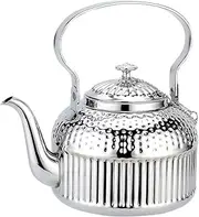SANQIAHOME Silver Teapot with Infuser 1.5 litres, Stainless Steel Water Boilers Loose Leaf Tea Maker Water Kettle for Stovetop Induction/Gas