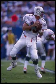 Quarterback Dan Marino Miami Dolphins drops back to pass downfi- 1995 Old Photo