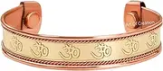 [Art Of Creation] Pure Copper Bracelet Cuff for Men and Women handmade Om Namah Shivay Bangle Adjustable Carpal Kada From India Spiritual Tunnel Yoga Jewelry | for Unisex, Adjustable, Copper, no