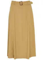 Veronica Beard Arwen Linen-blend Midi Skirt - Taupe - 8 (UK12 / M) 8 (UK12 / M)