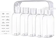 Travel Bottles,Small Containers with Labels - Transparent Travel Toiletry Bottles 100ml for Outdoor Hampoo Conditioner Cosmetics