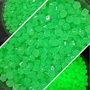Garden Pebbles,Glowing Fish Tank Pebbles, 1200pcs Green&Blue Glow Stones Luminous Stones for Fish Tank Aquarium Indoor & Outdoor Yard Decor Garden Decoration for Backyard Walkway Pathway Lawn (Color :