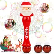 Christmas Bubble Wand Toys For Kids, Musical & Light Up Automatic Bubble Machine