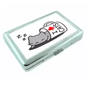 Chibi Cat Love Em1 Silver Metal Cigarette Case RFID Protection Wallet