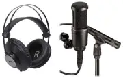 Audio Technica AT2041SP AT2020+AT2021 Studio Microphones Mics+AKG Headphones