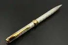 Silver Roller Pen Chessboard Engrave Parker Type Black Refill Twist Mechanism