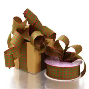 Christmas / Holiday Gingham Wired Ribbon 1 1/2" x 25 Yards Gift Wrapping
