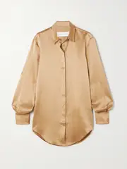 [Michael Lo Sordo] Michael Lo Sordo - Silk-satin Shirt - Gold - US4 US 4 Gold