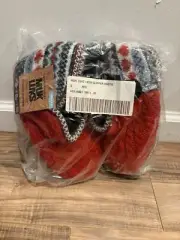 Muk Luks Leigh Slipper Bootie Women’s Size Small 5-6 Red Knit Cozy Indoor Shoes