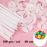 100pcs 40cm Reusable Balloon Sticks Balloon Holder w/Cup for Party Wedding Decor