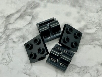 Lego Parts Lot (4) ~ Black Plate, Modified 2 x 2 with Pin Holes ~ No 2817