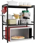 Expandable Microwave Oven Rack, 2 Tier Kitchen Countertop Shelf, Large Stand ...