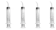 50 Pcs 12CC Disposable Dental Irrigation Syringe Curved Tip Utility Hobby Tools