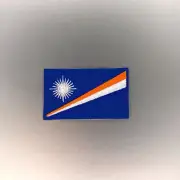 Marshall Islands Flag Patch —Iron On Badge Embroidered Motif—Islander World Mini