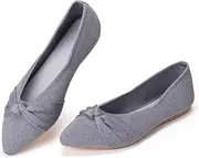 Frank Mully Womens Flat Shoes Classic Pointed Toe Flats Knitted Dress Shoes Soft Flats for Woman Comfortable Dressy