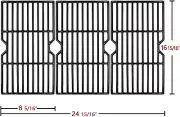 3pcs Grill Grates Porcelain Coated Cast Iron Cooking Grid Replacement Parts