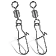 100Pcs Fishing Rolling Barrel Swivel with Duo Lock Snap Connector High Streng...