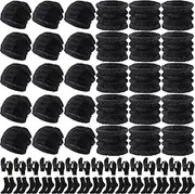 [Sureio] 60 Pcs Winter Hat Beanie Bulk Scarf Touch Screen Gloves and Warm Sock Set Bulk Cold Weather Windproof Suit for Donation Charity Care Homeless Women and Men, Black, as shown in the picture