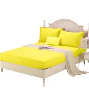 Yellow 1000TC Wrap Around Elastic Fitted Sheet Set