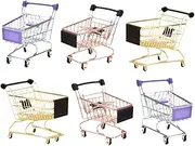 UPKOCH 6pcs Mini Shopping Cart Shopping Cart Shopping Cart for Ages 2-4 Shopping Cart for Puff Holders Grocery Cart Shopping Cart for 1-3 Metal