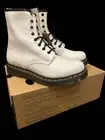 NEW Dr. Martens 1460 Women’s Smooth White Lace Up Ankle Combat Boots Size 9 NIB