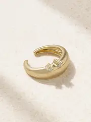 [Mizuki] Mizuki - 14-karat Gold Diamond Single Ear Cuff - One size One size Gold