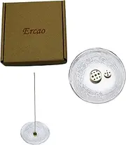 Ercao Incense Stick Holder，Icense Holder，Universal Icense Holder for Sticks，IncenseBurner (Incense Holder-Glass-Transparent)