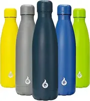 BJPKPK Insulated Water Bottle 17oz Stainless Steel Water Bottles Dishwasher Safe,Navy Blue