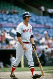 Carl Yastrzemski Boston Red Sox looks on v the Baltimore Orioles - 1974 Photo
