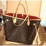 【空姐代購】LV 路易威登 NEVERFULL M41177/M41245 紅色內裡 手提托特包經典花紋子母束口包