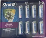 Oral-B Refill Toothbrush Replacement Heads Max Clean Cross Action 8 pk BRAND NEW