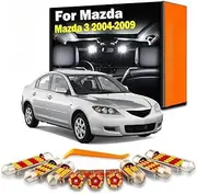 8Pcs Car LED Interior Map Dome Plate Trunk Light Set, For Mazda 3 BK Hatchback Saloon Mazda3 2004 2005 2006 2007 2008 2009