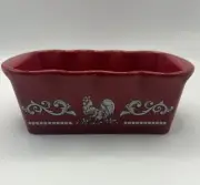 Temp-Tations By Tara Doodle Doo Red Rooster Bakeware 12oz Mini Loaf Pan NEW
