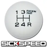 WHITE/BLACK FING FAST SHIFT KNOB 5 SPEED SHORT THROW SHIFTER LEVER 10X1.5 K02